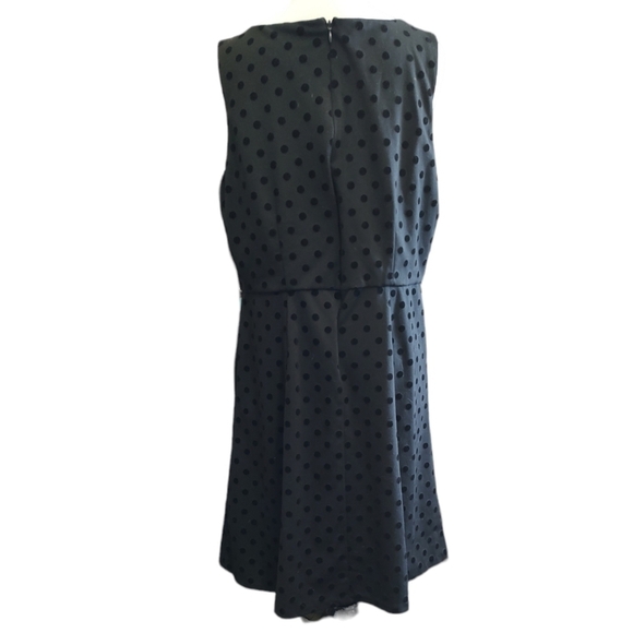 Elle Black Polka Dot Sleeveless Dress Size L - Picture 3 of 5